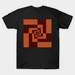 Golden Ratio Orthogonal pattern  - Warm Orange Brown T-Shirt